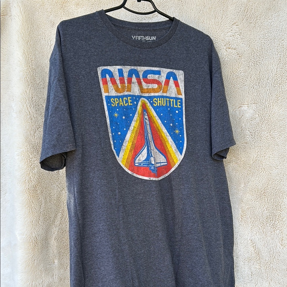 NASA Space Shuttle Graphic T-Shirt - Gray